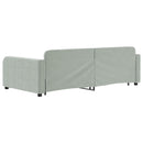 daybed med udtræk og skuffer 100x200 cm velour lysegrå