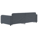 daybed med udtræk og skuffer 100x200 cm velour mørkegrå