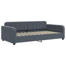 daybed med udtræk og skuffer 100x200 cm velour mørkegrå