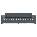 daybed med udtræk og skuffer 100x200 cm velour mørkegrå