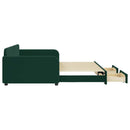 daybed med udtræk og skuffer 100x200 cm velour mørkegrøn