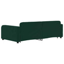 daybed med udtræk og skuffer 100x200 cm velour mørkegrøn