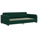 daybed med udtræk og skuffer 100x200 cm velour mørkegrøn