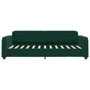 daybed med udtræk og skuffer 100x200 cm velour mørkegrøn