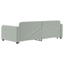 daybed med udtræk og skuffer 90x190 cm velour lysegrå