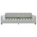 daybed med udtræk og skuffer 90x190 cm velour lysegrå
