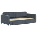 daybed med udtræk og skuffer 90x190 cm velour mørkegrå