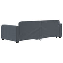 daybed med udtræk og skuffer 90x190 cm velour mørkegrå