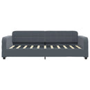 daybed med udtræk og skuffer 90x190 cm velour mørkegrå