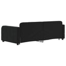 daybed med udtræk og skuffer 90x190 cm velour sort