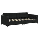 daybed med udtræk og skuffer 90x190 cm velour sort