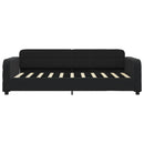 daybed med udtræk og skuffer 90x190 cm velour sort