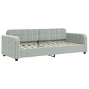 daybed med udtræk og skuffer 80x200 cm velour lysegrå