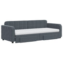 daybed med udtræk og skuffer 80x200 cm velour mørkegrå