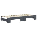 daybed med udtræk og skuffer 80x200 cm velour mørkegrå