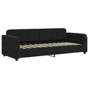 daybed med udtræk og skuffer 80x200 cm velour sort