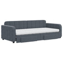 daybed med udtræk og skuffer 90x200 cm velour mørkegrå
