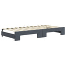 daybed med udtræk og skuffer 90x200 cm velour mørkegrå