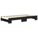 daybed med udtræk og skuffer 90x200 cm velour sort