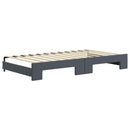 daybed med udtræk og skuffer 100x200 cm velour mørkegrå