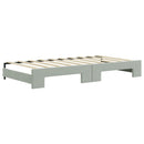 daybed med udtræk og skuffer 90x190 cm velour lysegrå