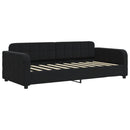 daybed med udtræk og skuffer 90x190 cm velour sort