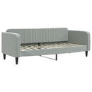 daybed med madras 80x200 cm velour lysegrå