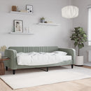 daybed med madras 90x200 cm velour lysegrå