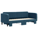 daybed med udtræk 80x200 cm velour blå