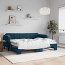 daybed med udtræk 80x200 cm velour blå