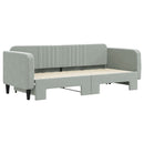 daybed med udtræk 80x200 cm velour lysegrå