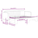 daybed med udtræk 80x200 cm velour lysegrå