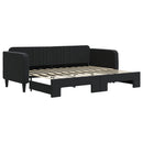 daybed med udtræk 80x200 cm velour sort