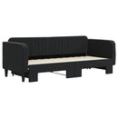 daybed med udtræk 80x200 cm velour sort