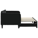 daybed med udtræk 80x200 cm velour sort
