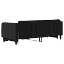 daybed med udtræk 80x200 cm velour sort