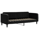 daybed med udtræk 80x200 cm velour sort