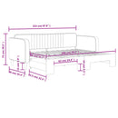 daybed med udtræk 80x200 cm velour sort