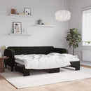 daybed med udtræk 80x200 cm velour sort