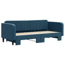 daybed med udtræk 90x200 cm velour blå