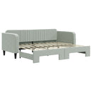 daybed med udtræk 90x200 cm velour lysegrå