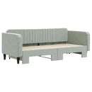 daybed med udtræk 90x200 cm velour lysegrå