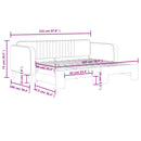 daybed med udtræk 90x200 cm velour lysegrå