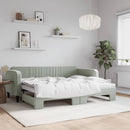 daybed med udtræk 90x200 cm velour lysegrå