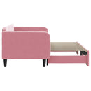 daybed med udtræk 90x200 cm velour lyserød