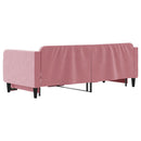 daybed med udtræk 90x200 cm velour lyserød