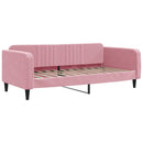 daybed med udtræk 90x200 cm velour lyserød