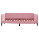 daybed med udtræk 90x200 cm velour lyserød