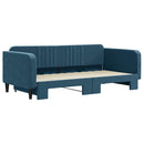 daybed med udtræk 100x200 cm velour blå