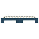 daybed med udtræk 100x200 cm velour blå
